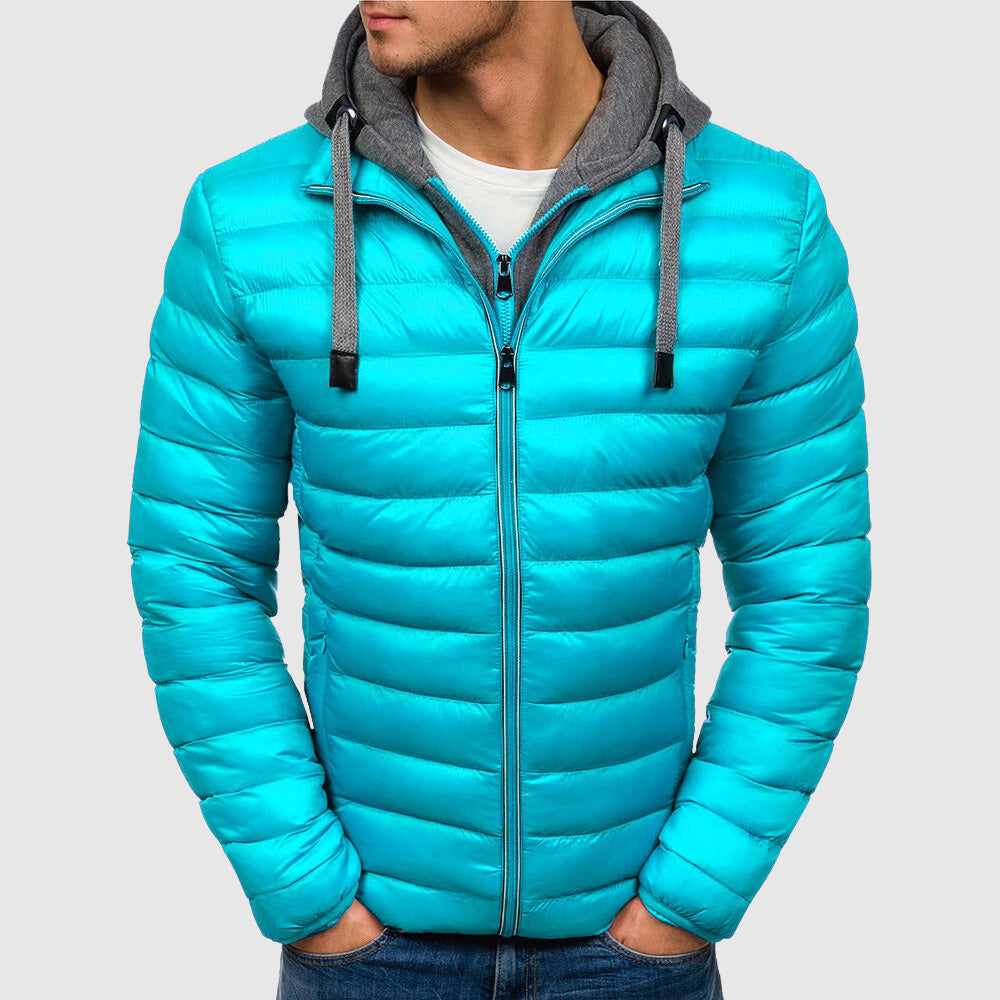 Veste matelassée homme avec capuche – veste de mi-saison avec fermeture éclair & look sweat à capuche