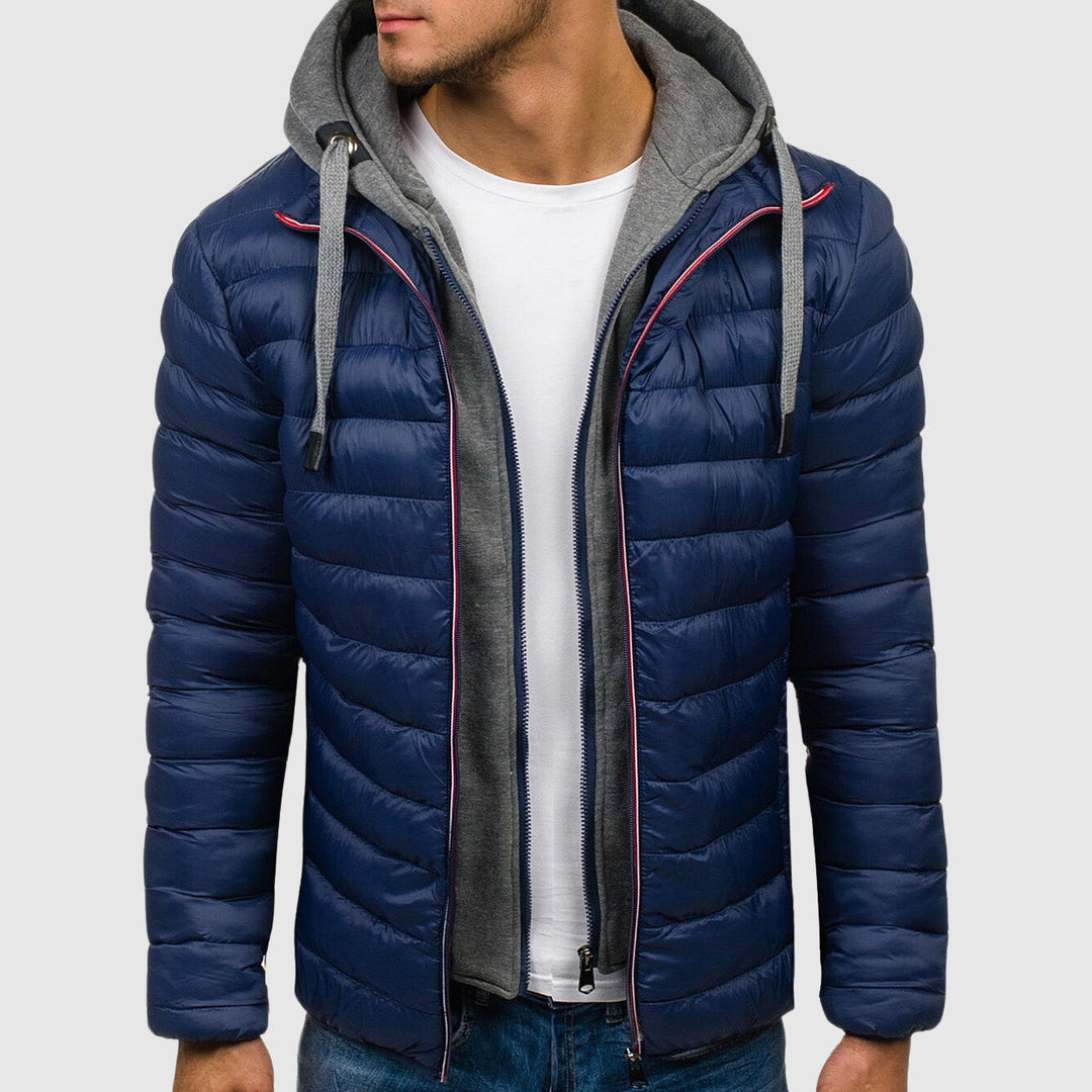 Veste matelassée homme avec capuche – veste de mi-saison avec fermeture éclair & look sweat à capuche