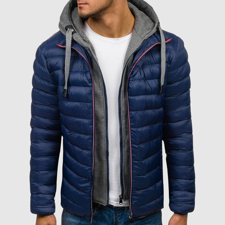 Veste matelassée homme avec capuche – veste de mi-saison avec fermeture éclair & look sweat à capuche
