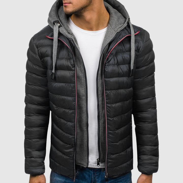 Veste matelassée homme avec capuche – veste de mi-saison avec fermeture éclair & look sweat à capuche