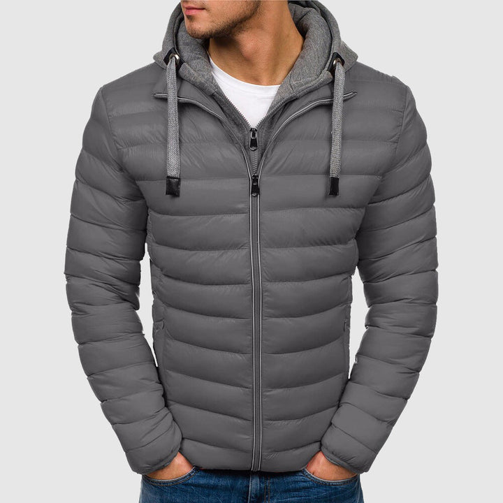 Veste matelassée homme avec capuche – veste de mi-saison avec fermeture éclair & look sweat à capuche