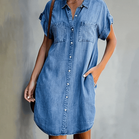 Lucia - Robe en denim - Décontractée - Tissu de haute qualité - Idéale pour le quotidien pour femmes