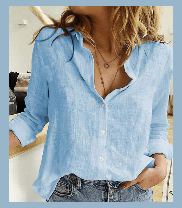 Yanna - Chemise à manches longues - Décontractée - Matière respirante - Adaptée au quotidien pour femmes