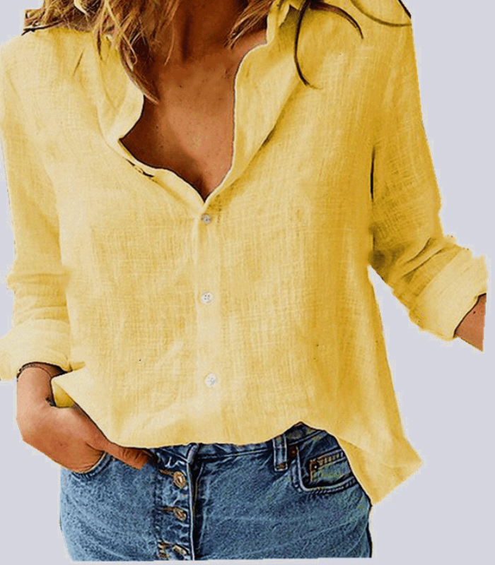 Yanna - Chemise à manches longues - Décontractée - Matière respirante - Adaptée au quotidien pour femmes