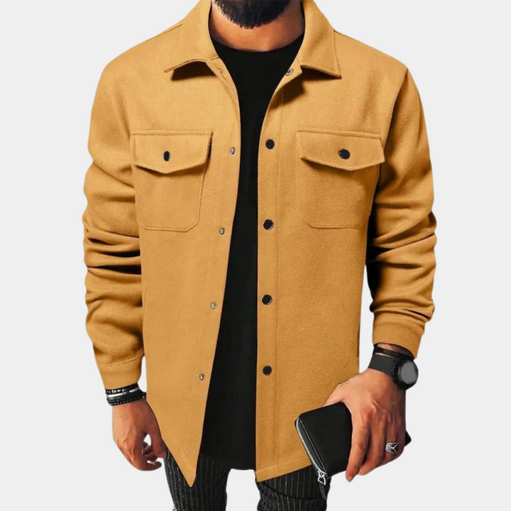 Chemise surchemise homme avec patte de boutonnage – Chemise décontractée à manches longues style utilitaire
