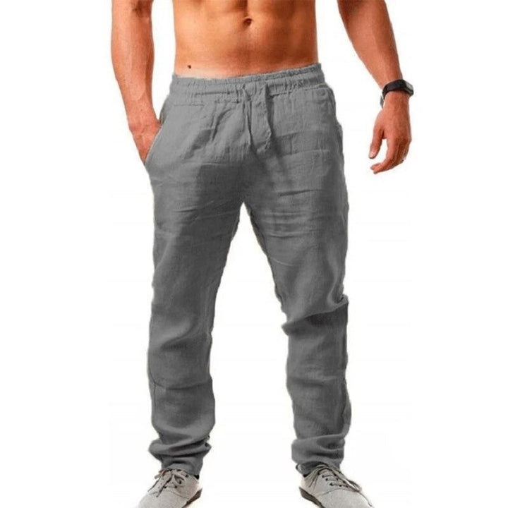 Pantalon de loisirs léger pour hommes – Pantalon d'été respirant avec cordon de serrage et ceinture élastique