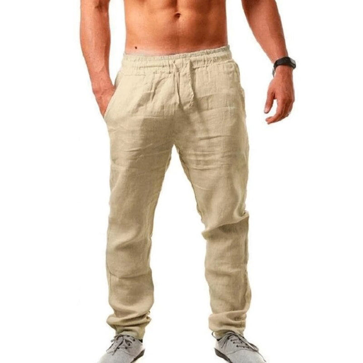 Pantalon de loisirs léger pour hommes – Pantalon d'été respirant avec cordon de serrage et ceinture élastique