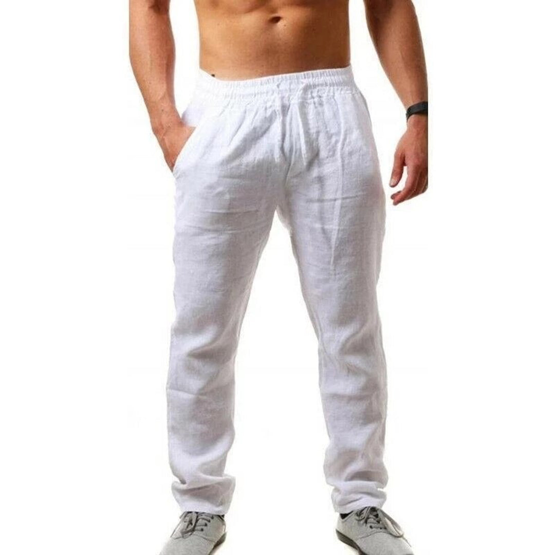 Pantalon de loisirs léger pour hommes – Pantalon d'été respirant avec cordon de serrage et ceinture élastique