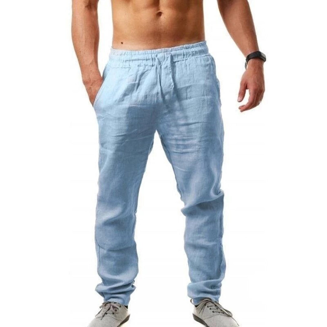 Pantalon de loisirs léger pour hommes – Pantalon d'été respirant avec cordon de serrage et ceinture élastique