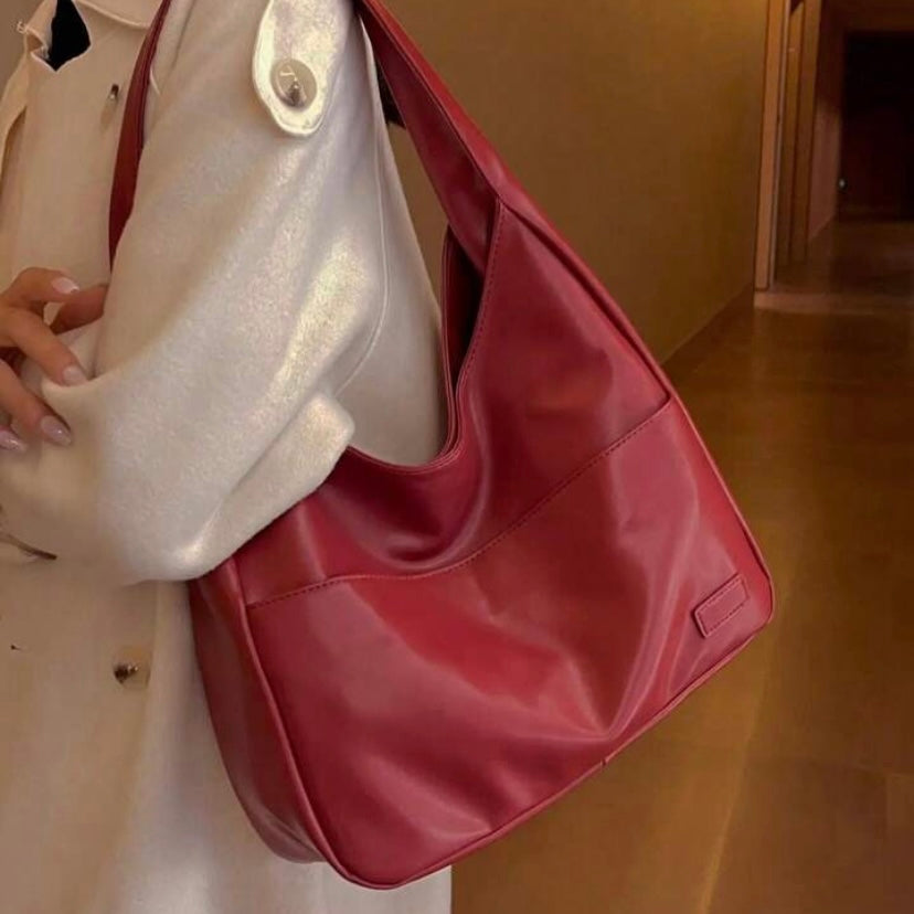 Borsa a tracolla minimalista in pelle vegana – Borsa hobo retrò per donna