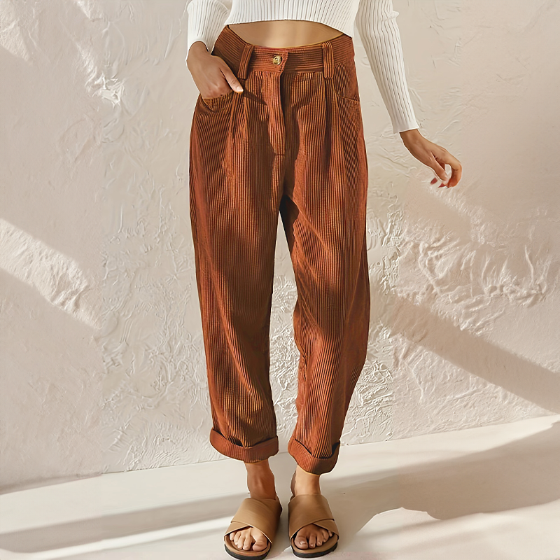 LISETTE | Pantalon côtelé décontracté