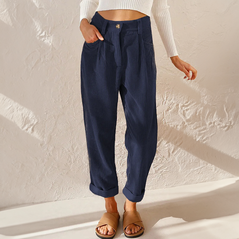 LISETTE | Pantalon côtelé décontracté