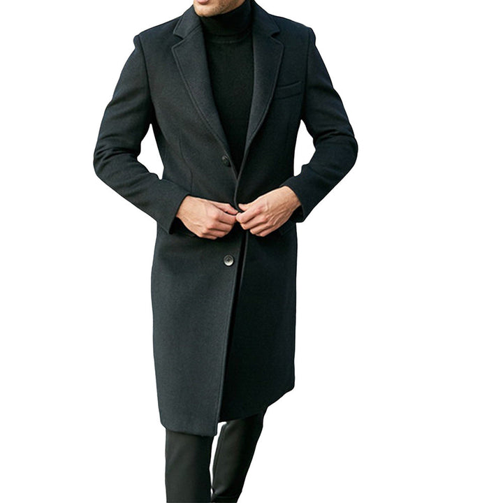 Manteau homme mince et coupe-vent en laine avec boutons