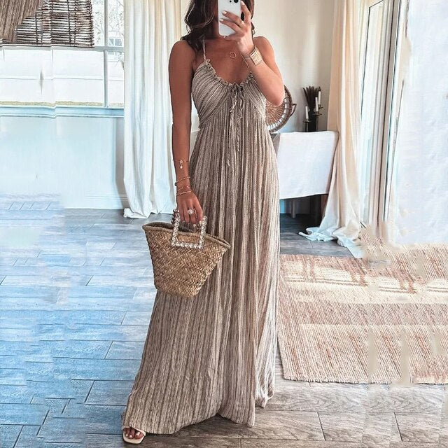 Justine - Robe d'été brune
