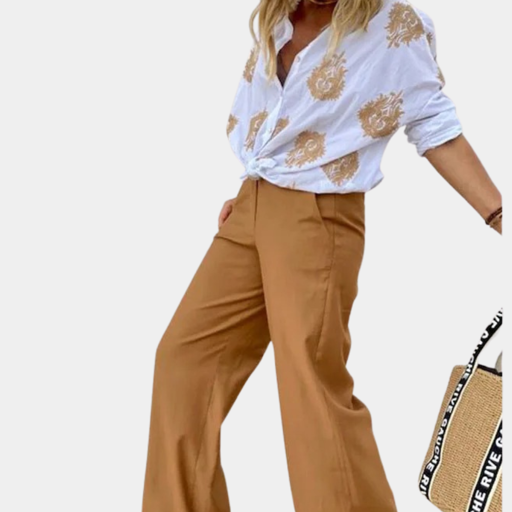 Camicetta estiva da donna con ricamo – Camicetta leggera in cotone con abbottonatura e motivo boho | Camicia ariosa per spiaggia e uso quotidiano