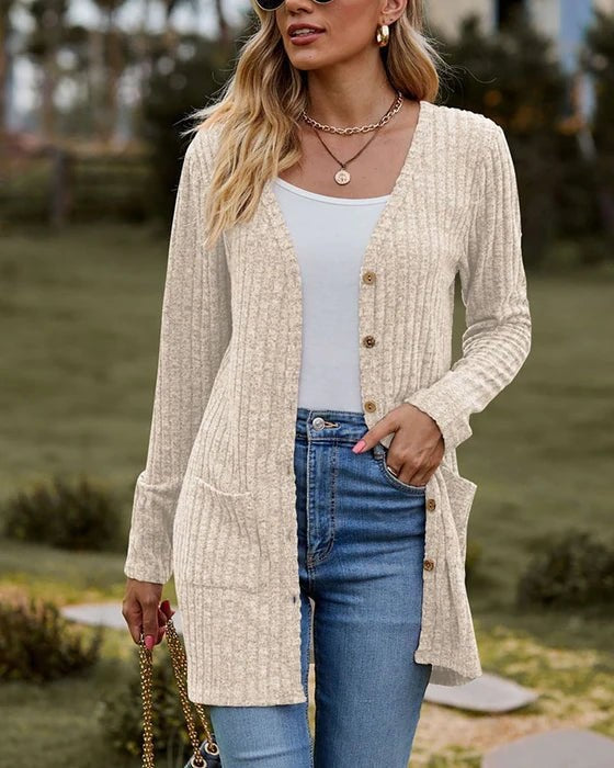Gisela - Cardigan à manches longues pour femmes en tricot