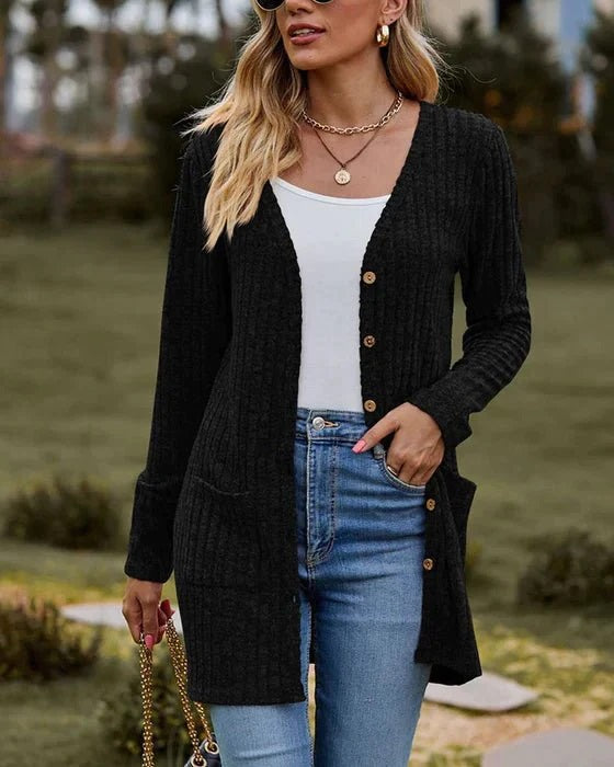 Gisela - Cardigan à manches longues pour femmes en tricot
