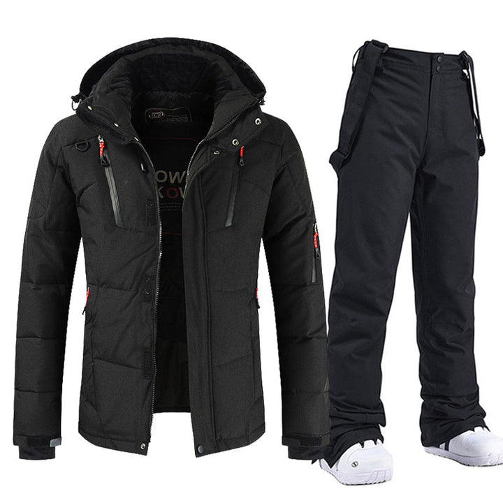 Yenien | Combinaison de ski imperméable et coupe-vent avec capuche et pantalon à bretelles