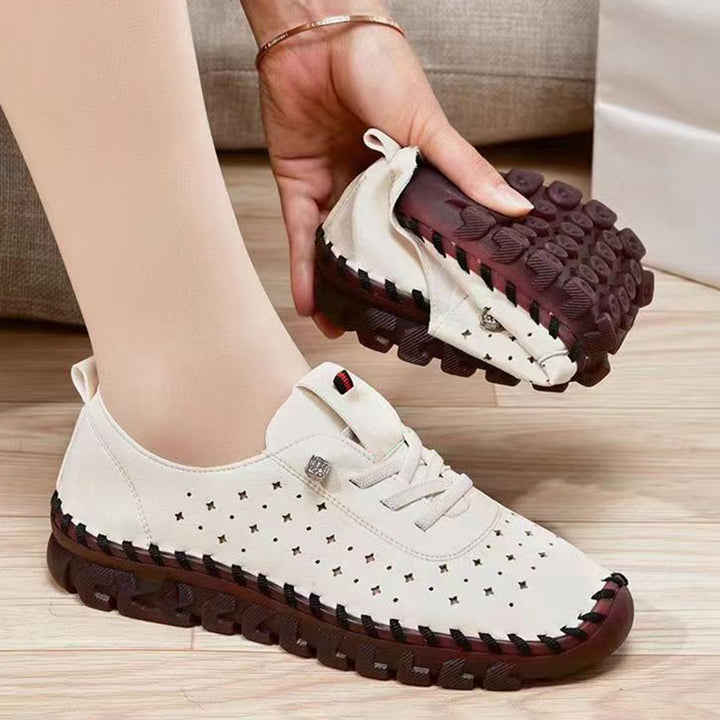 Mocassins baskets pour femmes – Chaussures de loisirs rouges confortables avec semelle souple et détail strassé