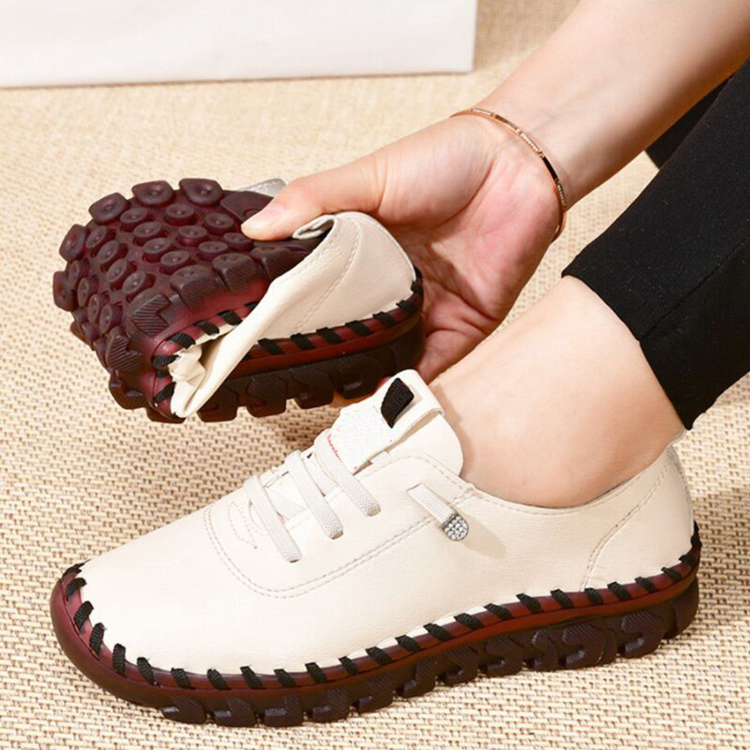 Mocassins baskets pour femmes – Chaussures de loisirs rouges confortables avec semelle souple et détail strassé