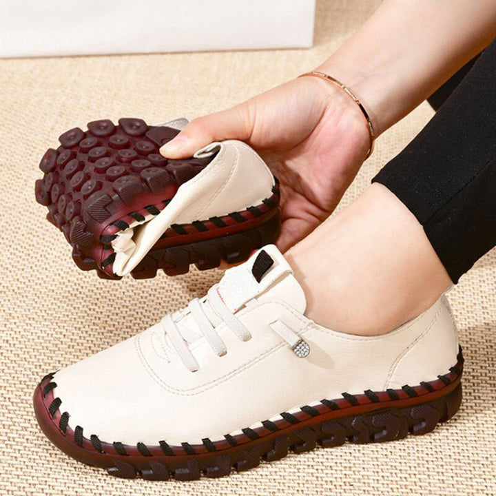 Mocassins baskets pour femmes – Chaussures de loisirs rouges confortables avec semelle souple et détail strassé