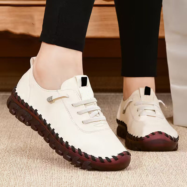 Mocassins baskets pour femmes – Chaussures de loisirs rouges confortables avec semelle souple et détail strassé