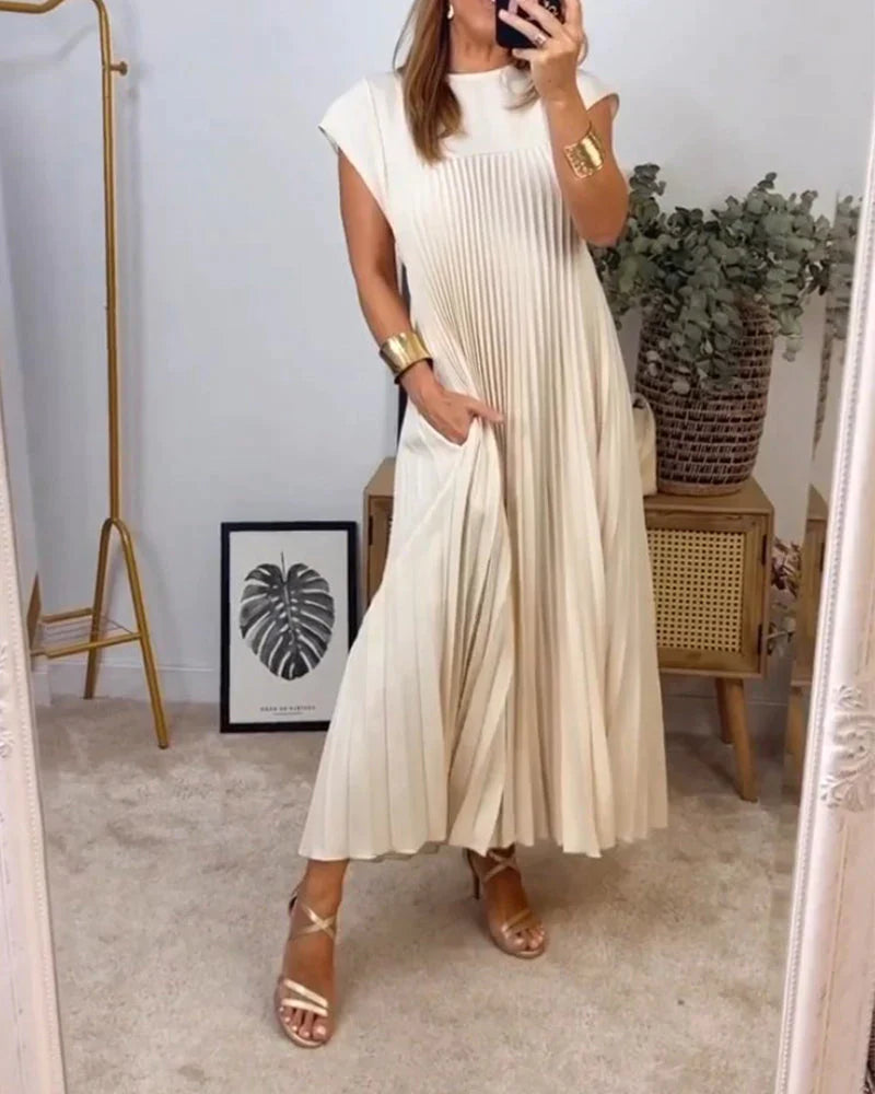 Fern – Élégante robe plissée sans manches pour le quotidien et les occasions spéciales