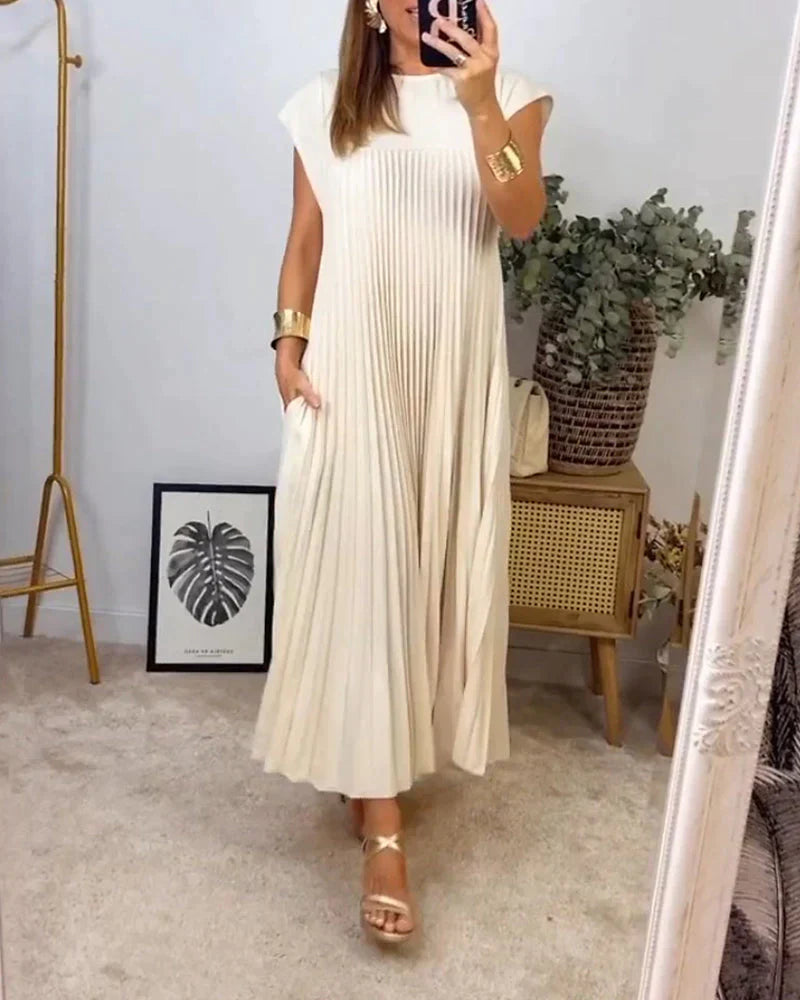 Fern – Élégante robe plissée sans manches pour le quotidien et les occasions spéciales