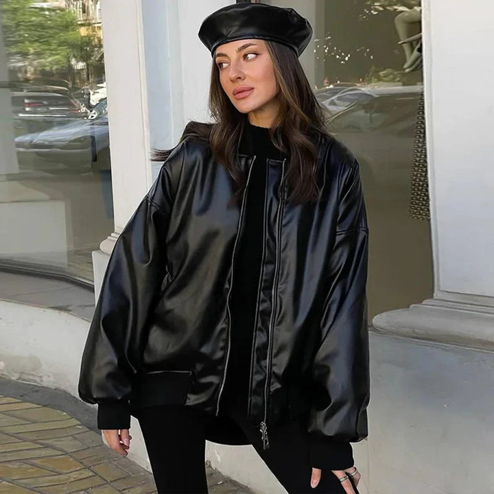 Scarlett - veste en cuir motor décontractée