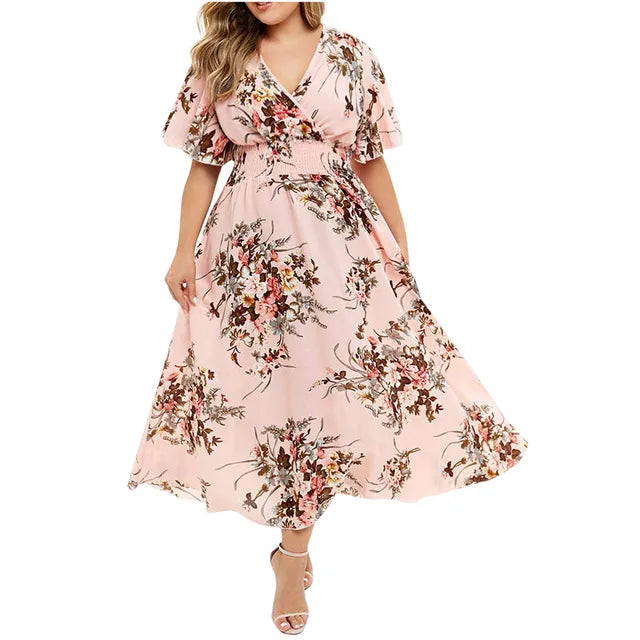 Karoline - Robe longue pour femmes en chiffon floral