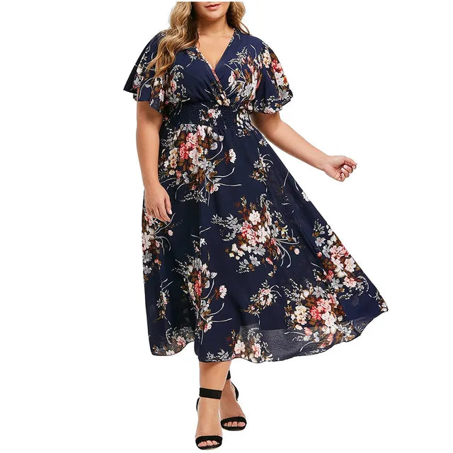 Karoline - Robe longue pour femmes en chiffon floral
