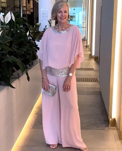 Elegante tuta da donna con applicazioni di paillettes – Tuta elegante per matrimonio, serata e gala