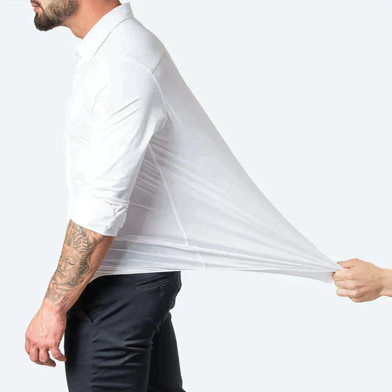 Chemise business homme – chemise stretch infroissable avec coupe slim pour bureau et événements