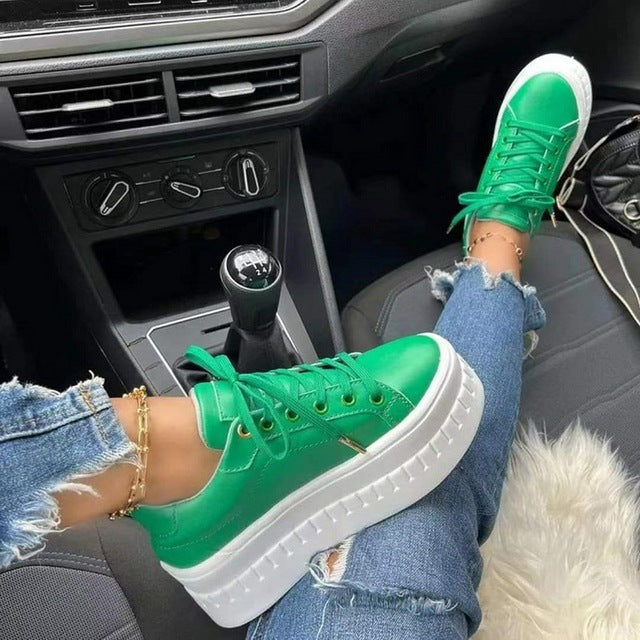 Francine Plateau-Sneaker – Baskets à plateforme à la mode et confortables avec semelle épaisse pour streetwear et usage quotidien