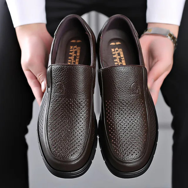 Herren Business Slipper aus Leder – Bequeme Slip-On Schuhe für Büro & Alltag