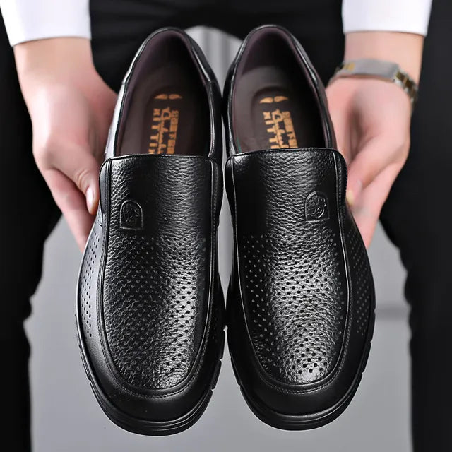 Herren Business Slipper aus Leder – Bequeme Slip-On Schuhe für Büro & Alltag