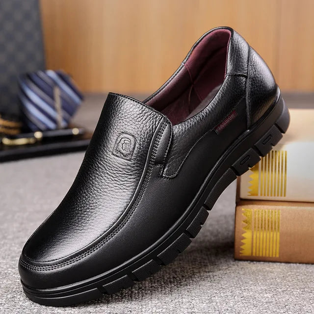 Herren Business Slipper aus Leder – Bequeme Slip-On Schuhe für Büro & Alltag