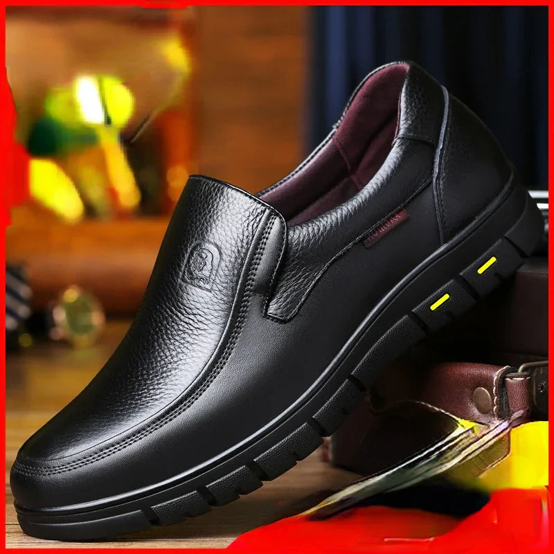 Herren Business Slipper aus Leder – Bequeme Slip-On Schuhe für Büro & Alltag