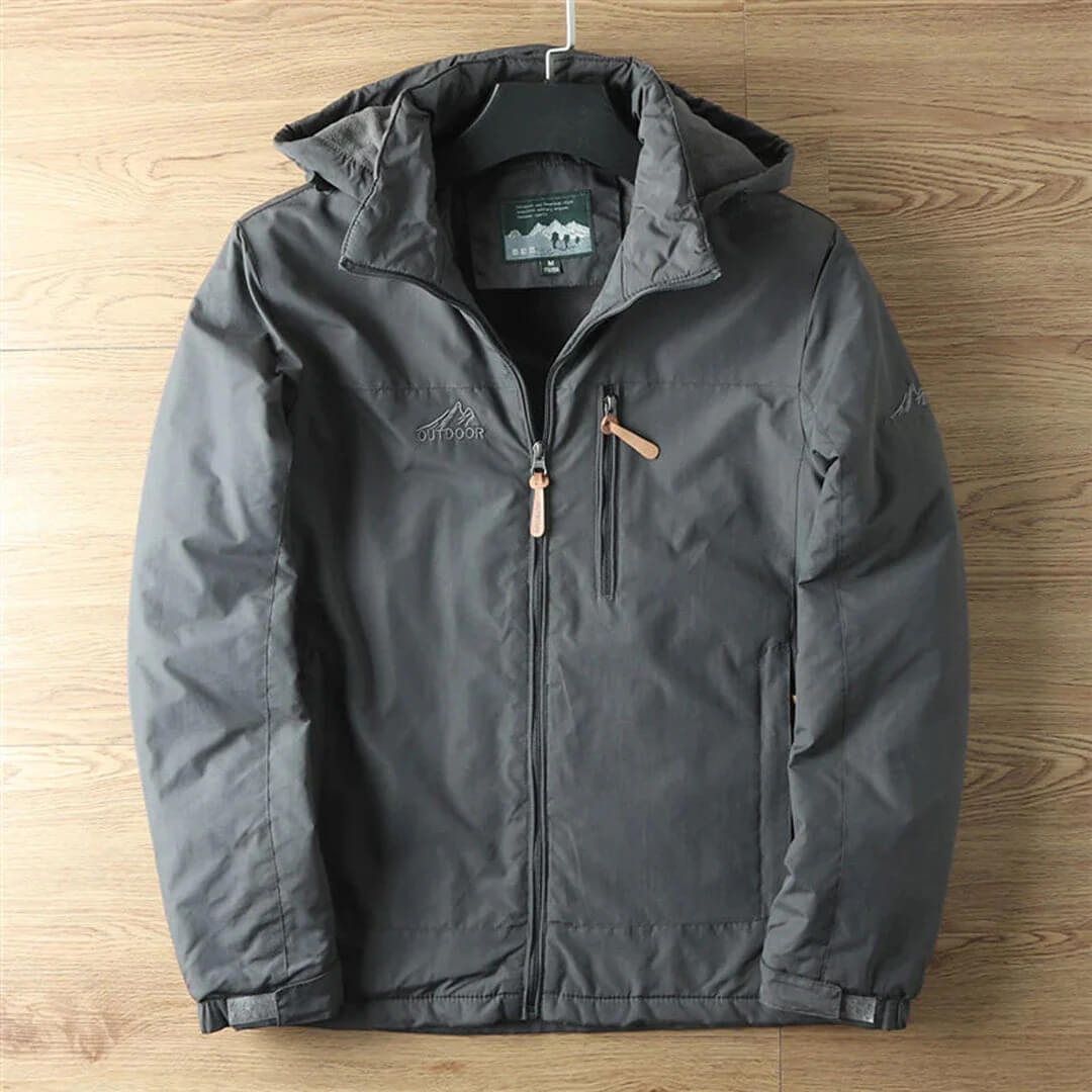Herren Outdoorjacke mit Fleece-Innenfutter – Winddichte & Wasserabweisende Übergangsjacke mit Kapuze