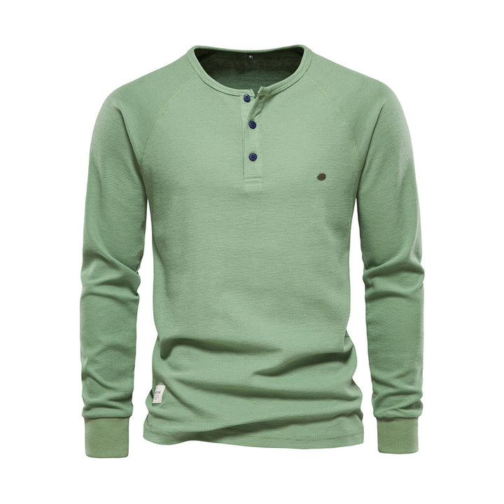 Herren Henley Langarmshirt mit Knopfleiste – Bequemes Freizeitshirt mit Rundhals für Alltag, Layering & Streetstyle