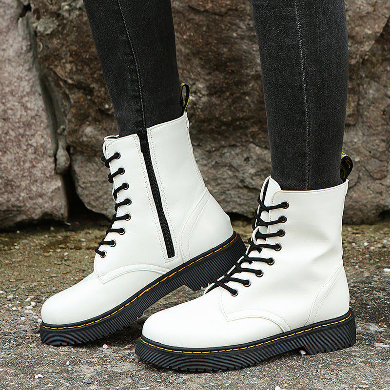 Myley - Frauen Runde Nase Creeper Boots