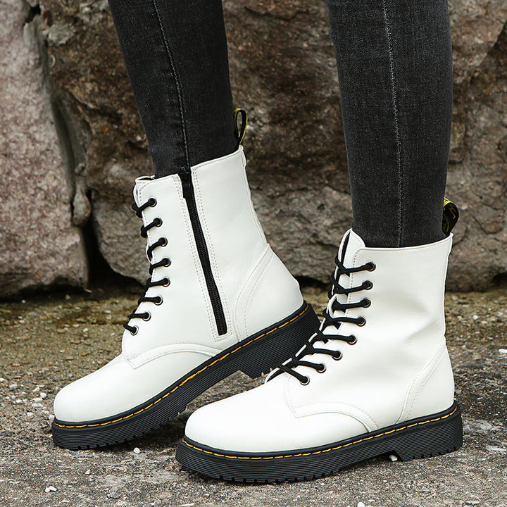 Myley - Frauen Runde Nase Creeper Boots
