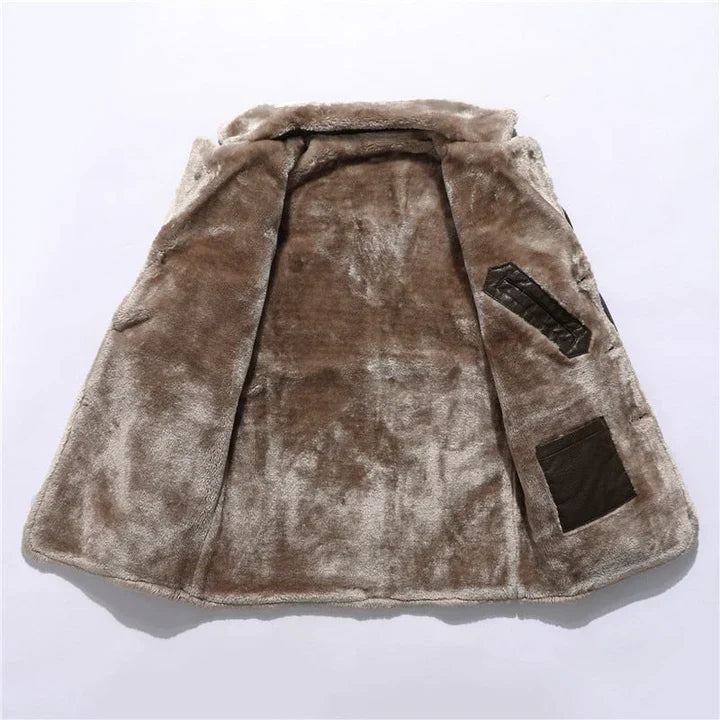 Plasa - manteau court pour homme avec manteau en peau de mouton