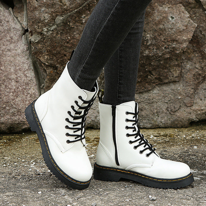 Myley - Frauen Runde Nase Creeper Boots