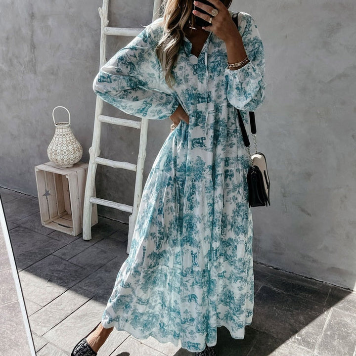 Robe maxi à manches longues