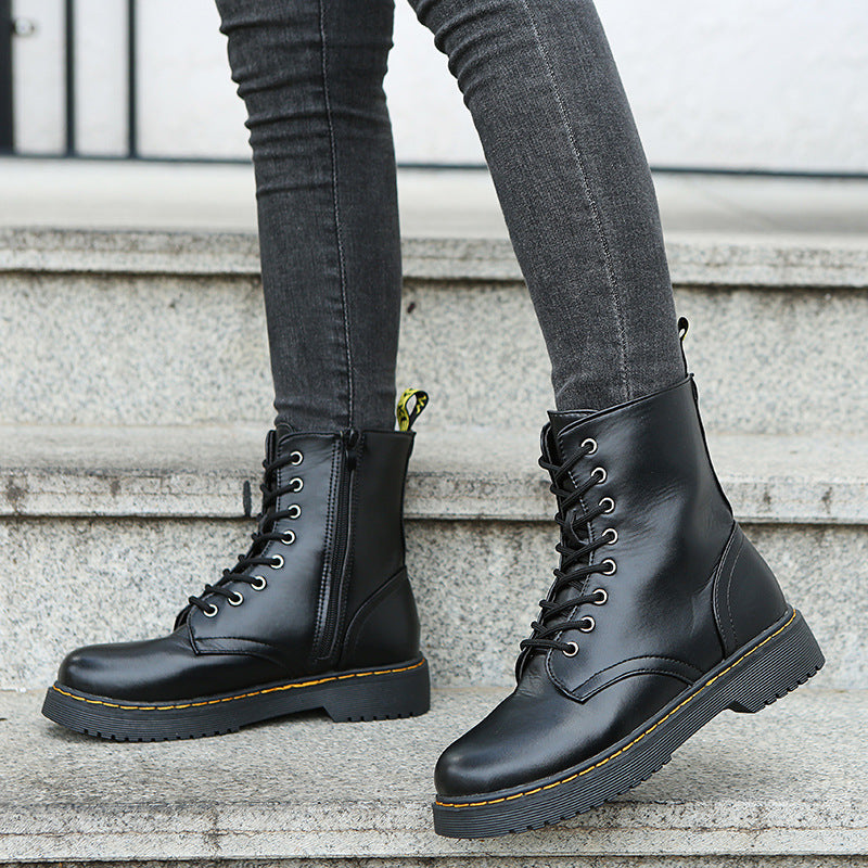 Myley - Frauen Runde Nase Creeper Boots