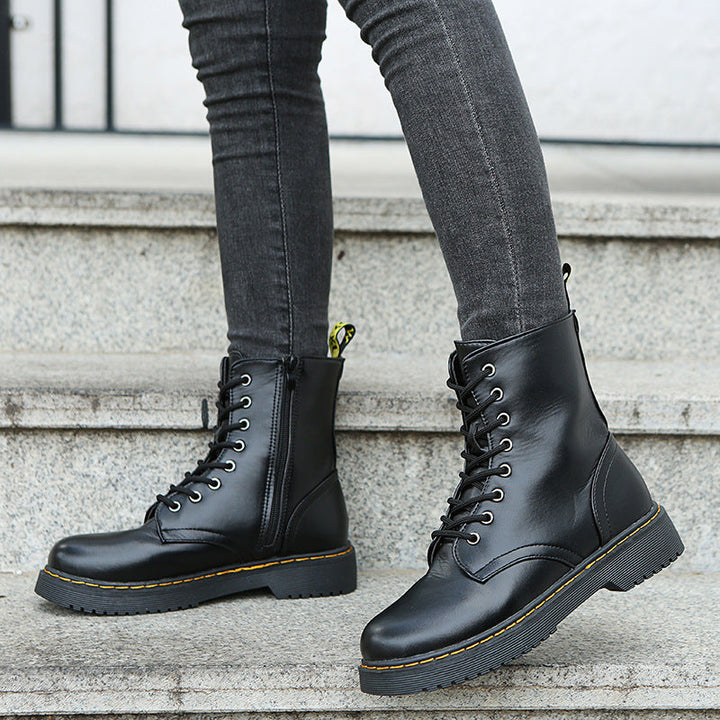 Myley - Frauen Runde Nase Creeper Boots