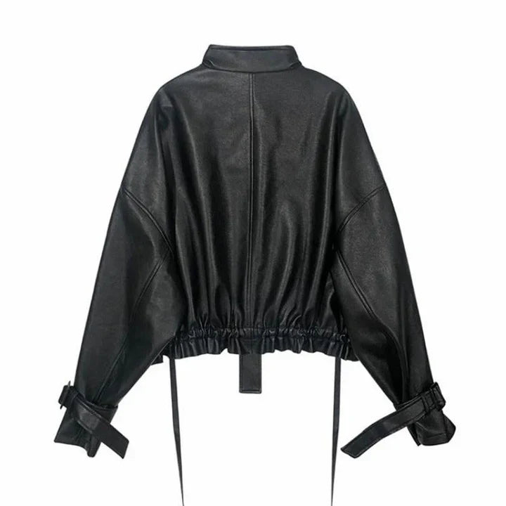 Kulta - giacca in pelle da donna con taglio box
