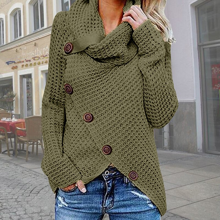 Marybeth - Pull à col roulé asymétrique moderne avec des détails élégants