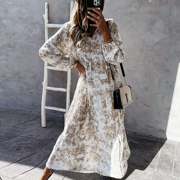 Robe maxi à manches longues